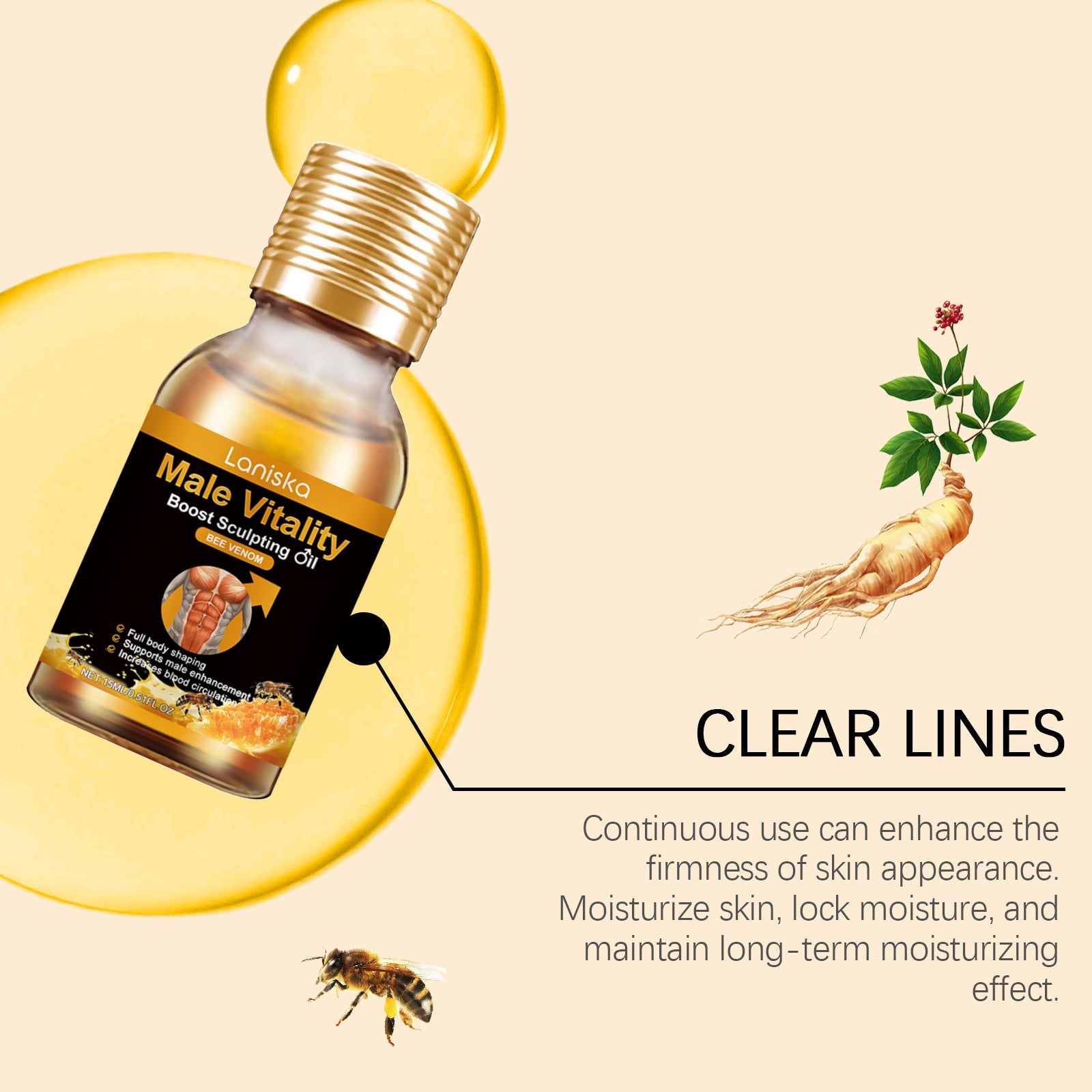 Men's Chest Care Oil Tightens Skin Body Care Improves Chest Contours Massage Essential Oil